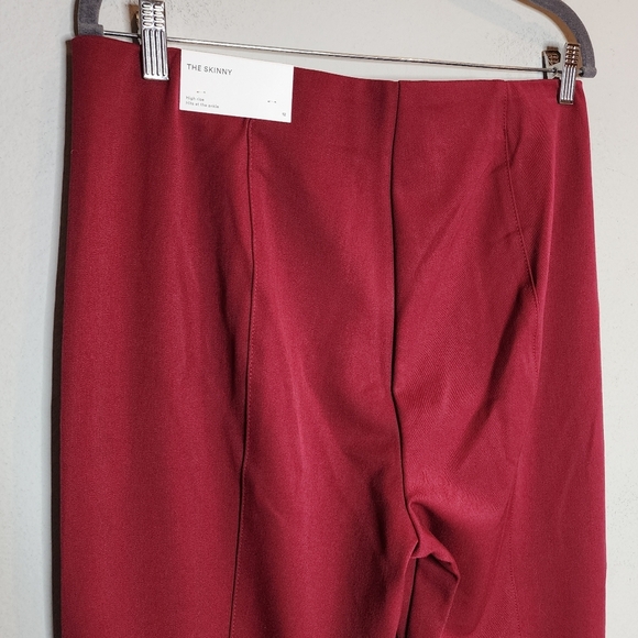 NWT Ann Taylor Zip Ankle Red High Rise Skinny Ankle Pant Stretch Size 12 - Picture 7 of 15